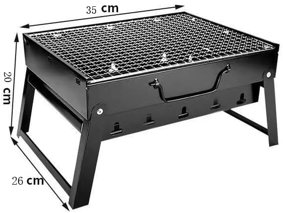 SURPZON Charcoal Grill BBQ Grill Folding Portable smoker Barbecue Mini Barbecue desk Tabletop Outdoor Grill for Camping Picnics Garden Beach Party black - Image 3