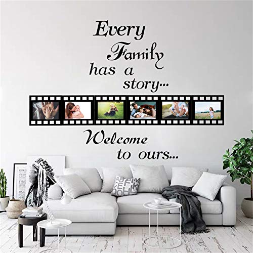 LIYAOLI Every Family Has a Story,Family Wall Stickers Decor for Living Room,Contains 6 Pcs 4 x 6 Inch Picture Frame Inspirational Wall Decals Quotes - Image 1