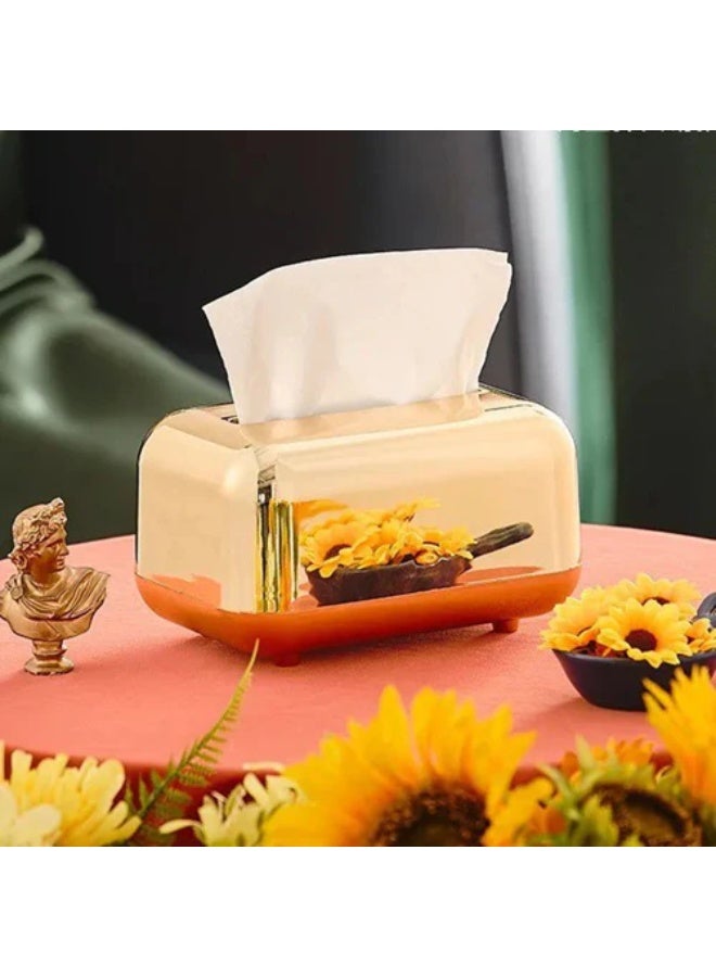 Luxury Gold Tissue Box Cover – Modern Glossy Desktop Tissue Holder for Home, Office, or Bathroom – Stylish & Durable Napkin Dispenser for Countertops, Coffee Tables & Vanities - Image 4