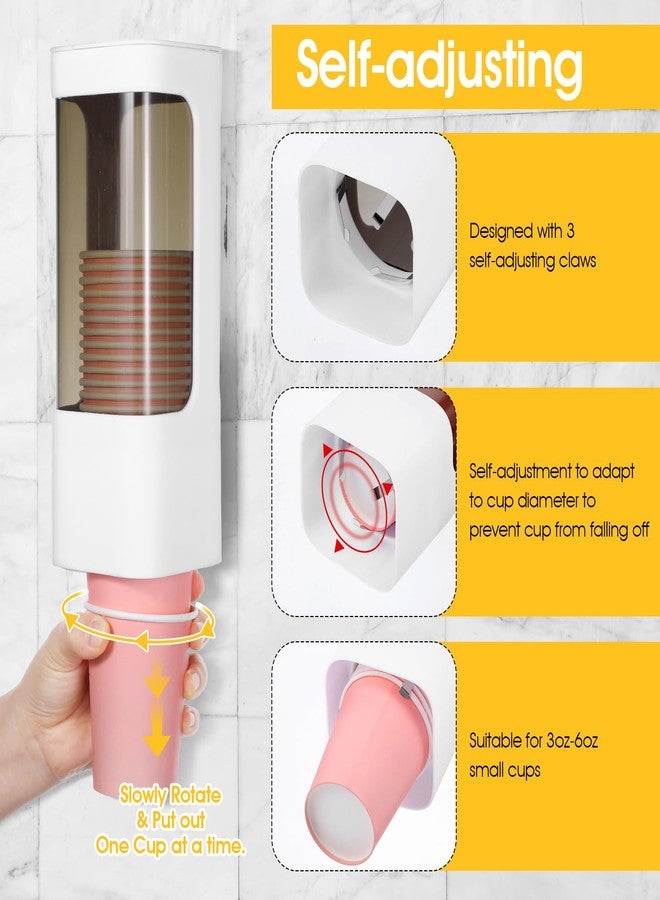 Molain 3PCS Cup Dispenser Wall Mounted, Bathroom Cup Holder for 3oz-5oz Disposable Paper and Plastic Cups, Water Cooler Cup Dispenser with Adhesive Plate for Home, Office, Gym, and More - Image 5