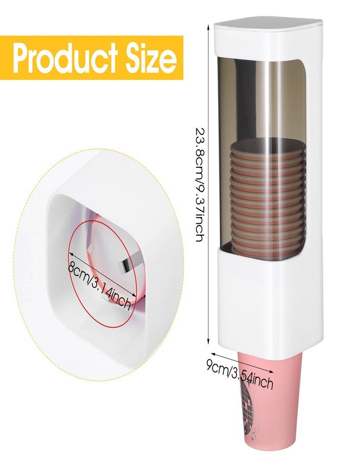 Molain 3PCS Cup Dispenser Wall Mounted, Bathroom Cup Holder for 3oz-5oz Disposable Paper and Plastic Cups, Water Cooler Cup Dispenser with Adhesive Plate for Home, Office, Gym, and More - Image 2