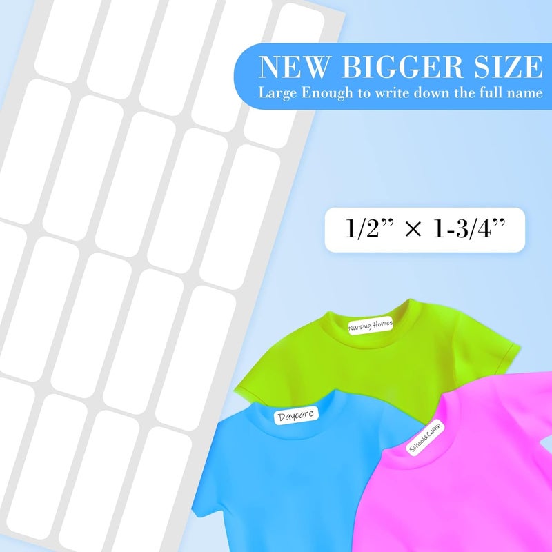 Leitee 80 Pcs No Iron Labels Writable No Iron Fabric Labels No Iron Clothing Name Labels Stick Washable Labels for Adults Camp Home Daycare and Nursing Home 12 x 134 Inch - Image 2