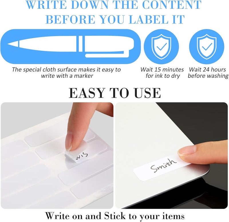 Leitee 80 Pcs No Iron Labels Writable No Iron Fabric Labels No Iron Clothing Name Labels Stick Washable Labels for Adults Camp Home Daycare and Nursing Home 12 x 134 Inch - Image 4