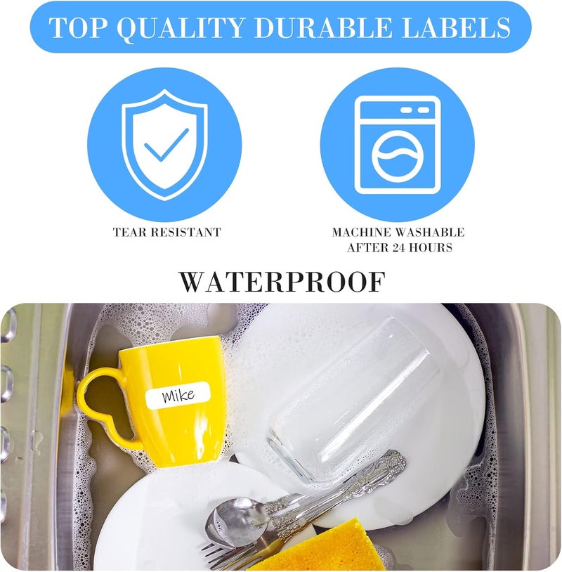 Leitee 80 Pcs No Iron Labels Writable No Iron Fabric Labels No Iron Clothing Name Labels Stick Washable Labels for Adults Camp Home Daycare and Nursing Home 12 x 134 Inch - Image 3