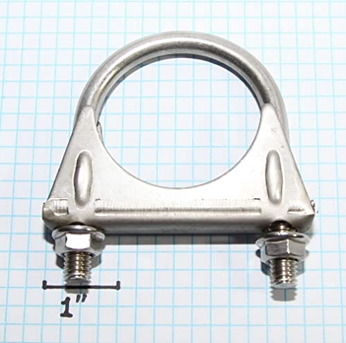 eLifecenter Heavy Duty 2.125" (2 1/8 Inch）Exhaust Tail Pipe Stainless Steel Saddle Style U-Bolt Muffer Clamps - Image 5