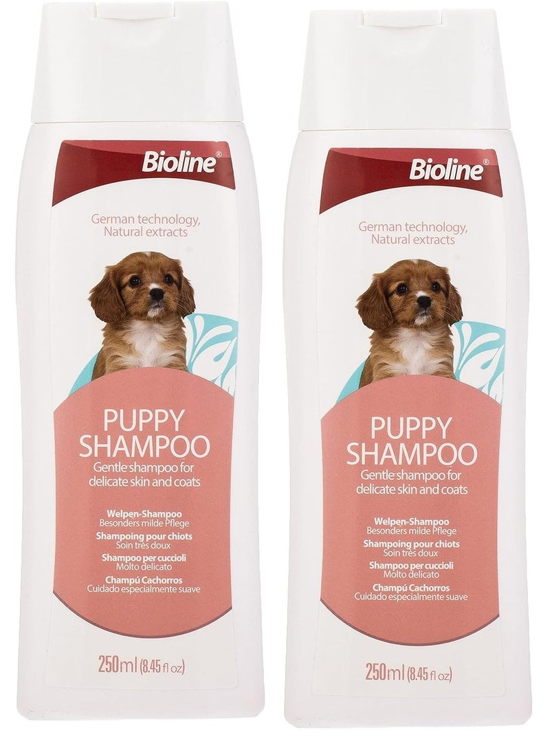 Bioline Mild Care Natural Dog Puppy Shampoo 2X250ml - Image 1