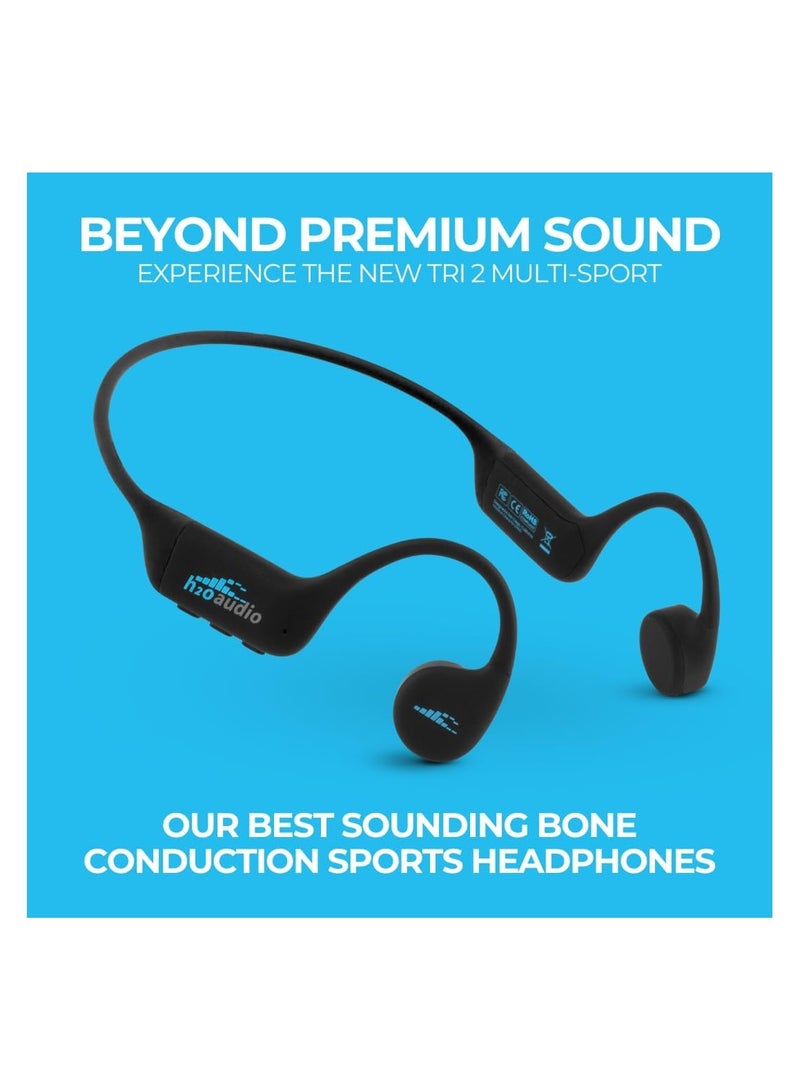 H2O Audio H2O TRI 2 Multi-Sport Headphones with BT & MP3 - Black - Image 2