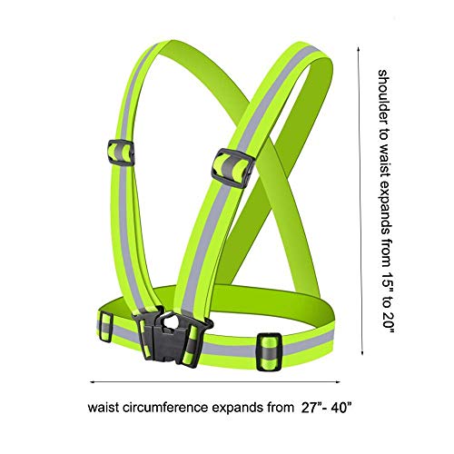 Chiwo Reflective Vest Running Gear 2Pack, High Visibility Adjustable Safety Vest for Night Cycling,Hiking, Jogging,Dog Walking, Construction safe (Green Pink) - Image 2