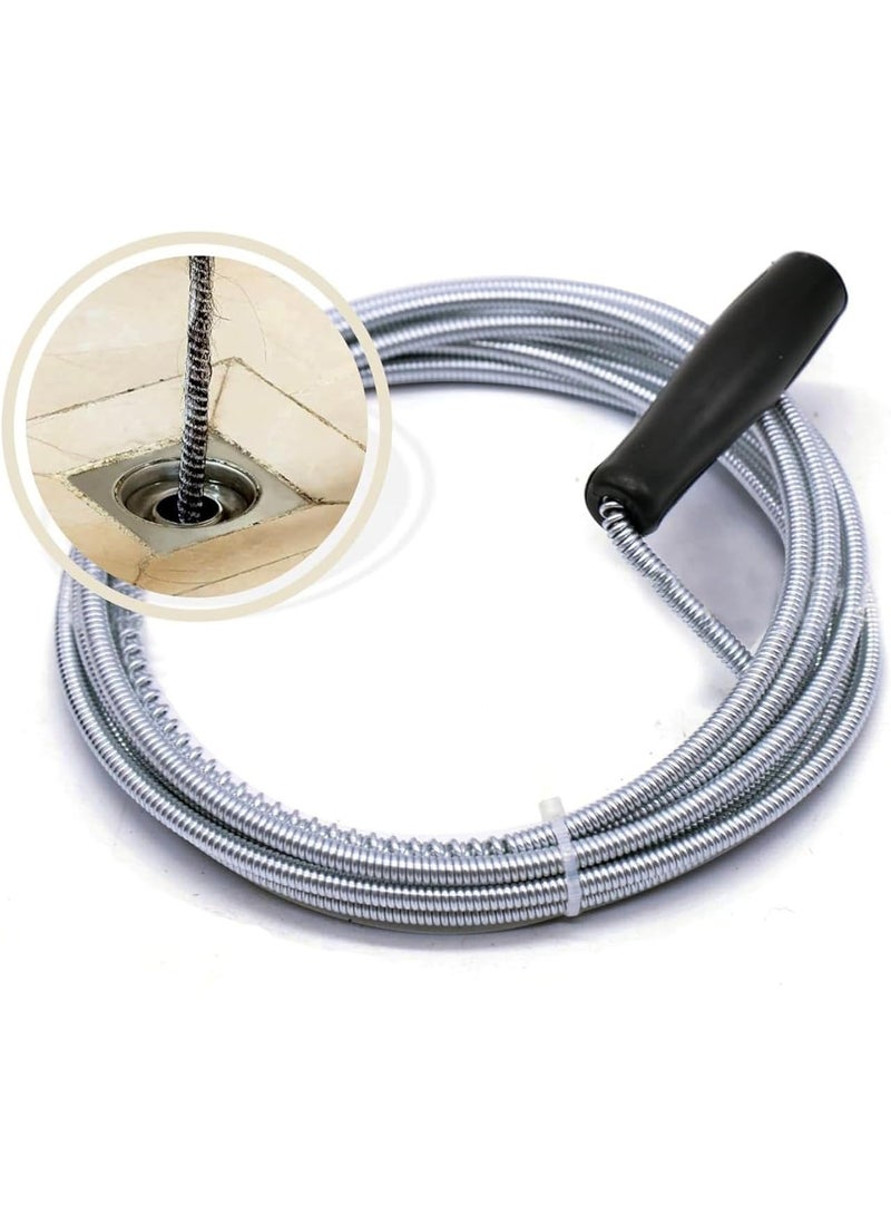 Generic Pipe Cleaning Spiral 3m x 8mm – Drain Cleaner with Drill Tip for Sink, Bath, Toilet, Shower – Flexible Metal Drain Snake Unblocker for Clogged Pipes  - Image 4