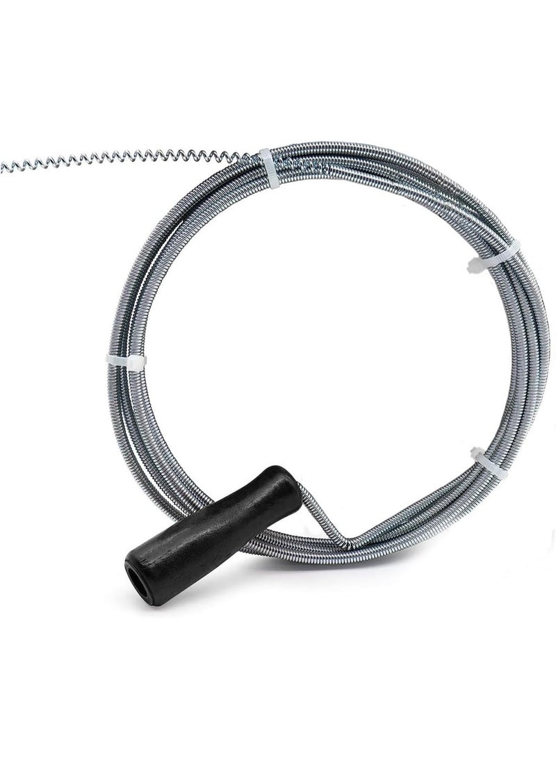 Generic Pipe Cleaning Spiral 3m x 8mm – Drain Cleaner with Drill Tip for Sink, Bath, Toilet, Shower – Flexible Metal Drain Snake Unblocker for Clogged Pipes  - Image 1