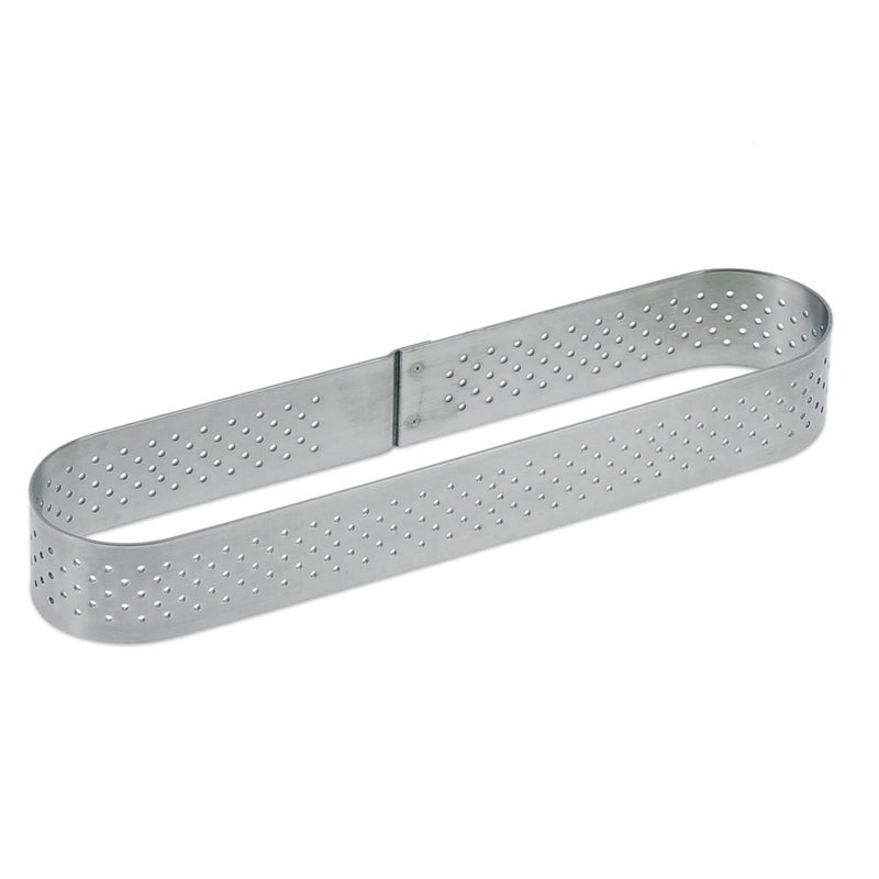 de Buyer Perforated Oblong Tart Ring  57 x 14  Perfect for Baking Beautifully Crisp Tarts  Easy to Use  Clean  Made in France