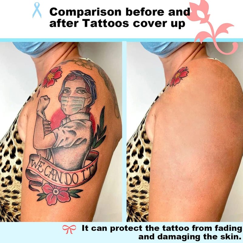 VEZE خافي عيوب الوشم VEZE، مقاوم للماء، مكياج، أساس للبشرة، خافي عيوب، ندبة، برص، بقع داكنة، فن الجسم، تغطية الوشم، مضاد للالتصاق - Image 3