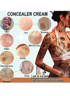 VEZE VEZE Tattoo Concealer, Waterproof, Makeup, Skin Foundation, Concealer, Scar, Vitiligo, Dark Spots, Body Art, Tattoo Cover, anti-adhesive  - Image 5