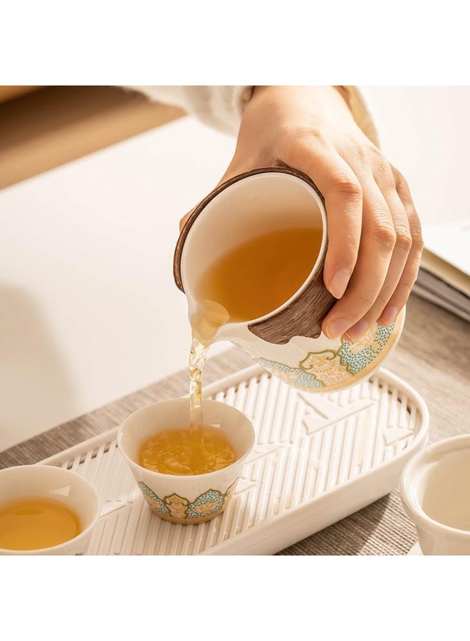 والالا طقم شاي مع إبريق شاي، أكواب شاي، طقم شاي محمول مصنوع يدويًا تقليدي، مناسب للسفر والمنزل والخارج والمكتب - Image 2