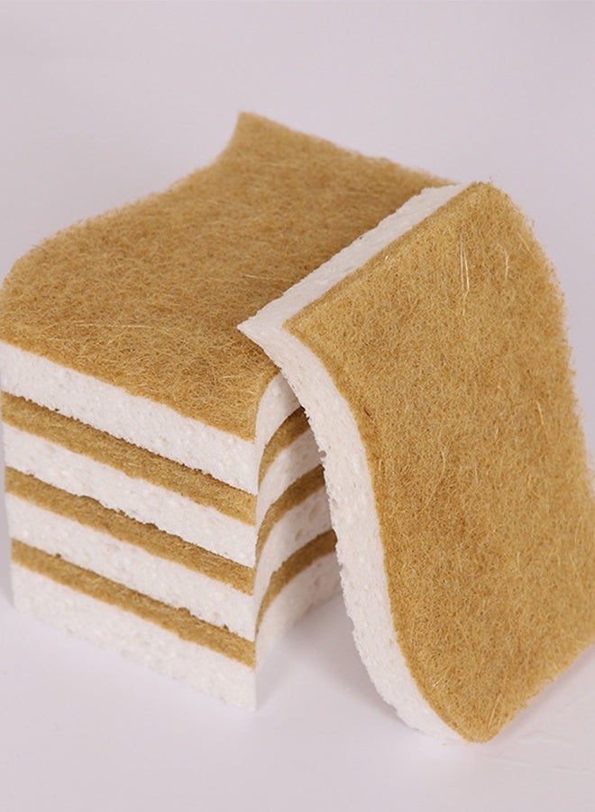 12Pcs Cleaning Sponges, Sisal Pulp Sponge Cleaning Pads, Double-Sided Scrubber For Washing Pots Pans Dishes, Oil-Absorbing Coconut Fiber Cleaning Sponge, Household Kitchen Heavy-Duty Cleaning Cloth, 7x11cm - Image 1