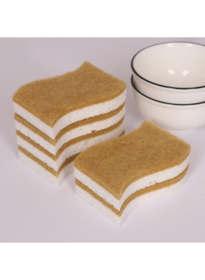 12Pcs Cleaning Sponges, Sisal Pulp Sponge Cleaning Pads, Double-Sided Scrubber For Washing Pots Pans Dishes, Oil-Absorbing Coconut Fiber Cleaning Sponge, Household Kitchen Heavy-Duty Cleaning Cloth, 7x11cm - Image 2