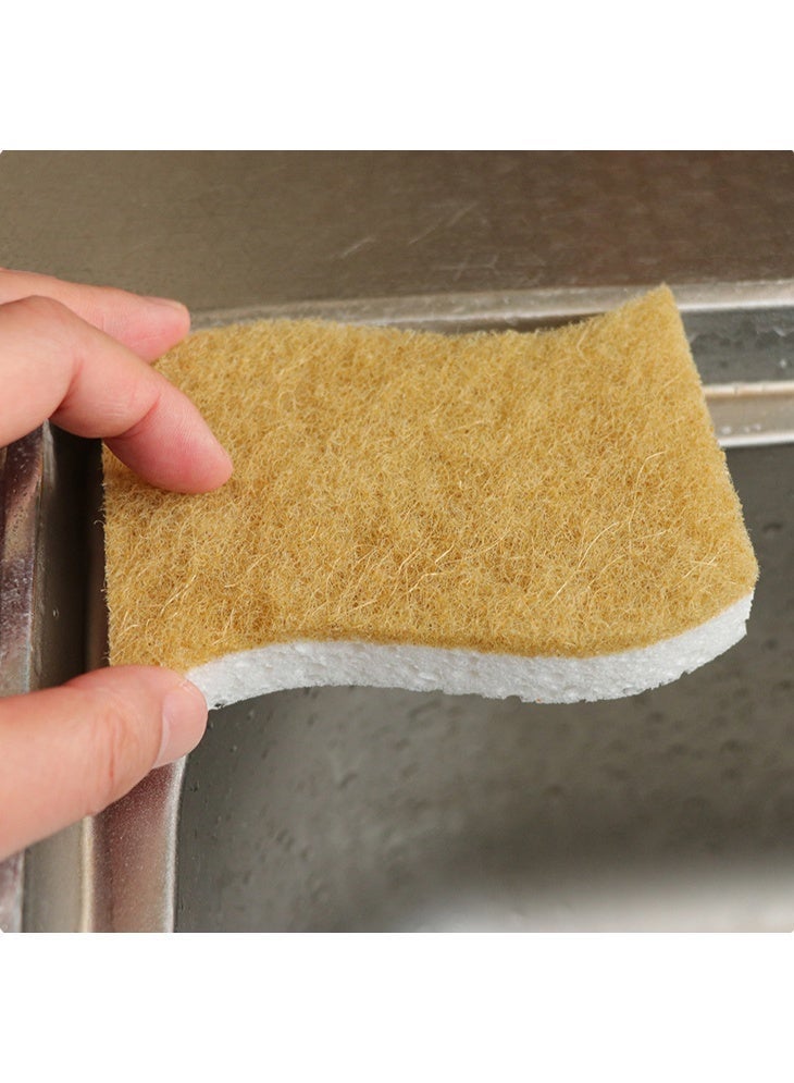 12Pcs Cleaning Sponges, Sisal Pulp Sponge Cleaning Pads, Double-Sided Scrubber For Washing Pots Pans Dishes, Oil-Absorbing Coconut Fiber Cleaning Sponge, Household Kitchen Heavy-Duty Cleaning Cloth, 7x11cm - Image 4