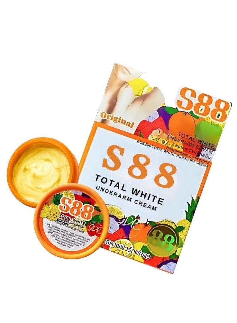 S88 أبيض بالكامل كريم توتال وايت الأصلي يزيل الأوساخ ويتخلص من الروائح ويفتح البشرة  مع تحفيز مرونة الجلد .35 جرام - Image 2