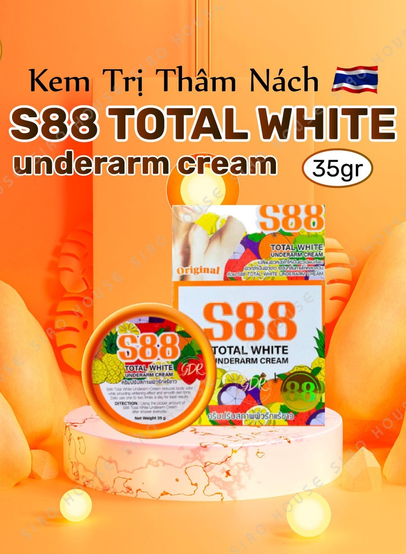 S88 أبيض بالكامل كريم توتال وايت الأصلي يزيل الأوساخ ويتخلص من الروائح ويفتح البشرة  مع تحفيز مرونة الجلد .35 جرام - Image 5
