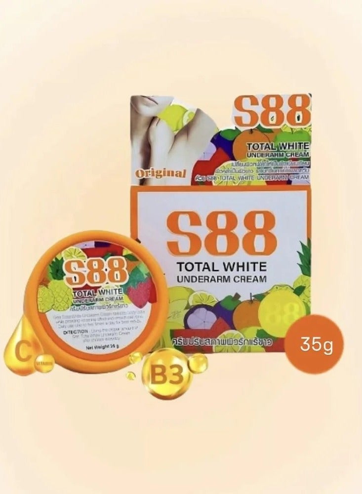 S88 أبيض بالكامل كريم توتال وايت الأصلي يزيل الأوساخ ويتخلص من الروائح ويفتح البشرة  مع تحفيز مرونة الجلد .35 جرام - Image 4