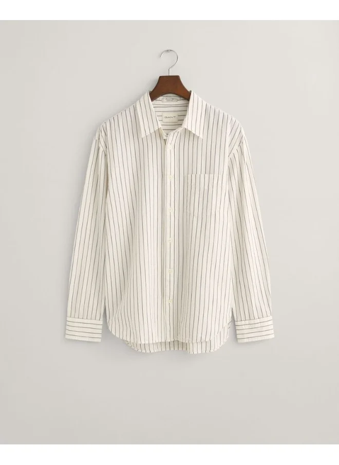 غانت Gant Relaxed Fit Pinstriped Seersucker Shirt