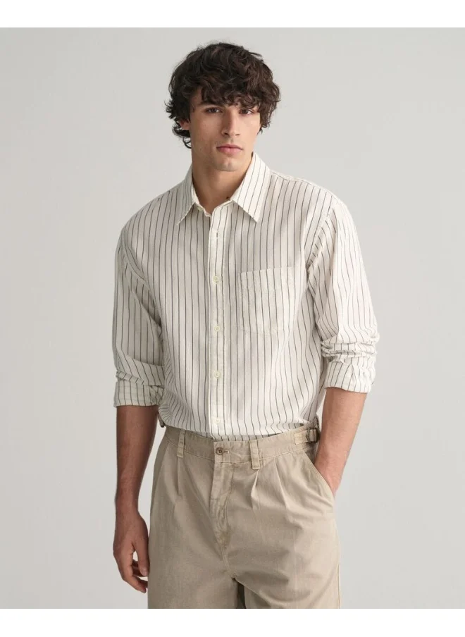 غانت Gant Relaxed Fit Pinstriped Seersucker Shirt