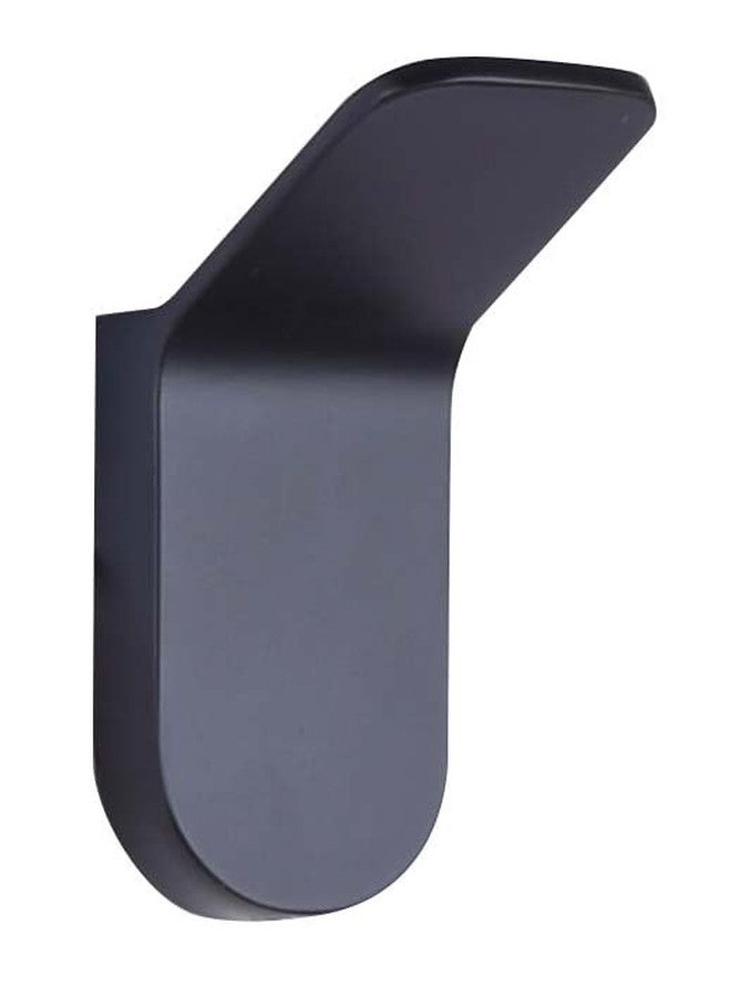Canarm LYLA MBK Minimalist Robe Hook - Matte Black Aluminum, 1.25" W x 2.75" H, Chic Wall-Mounted Hook for Bathrooms and Bedrooms - Image 1