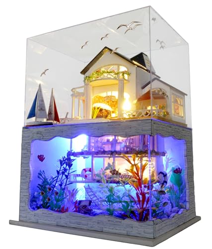 RHZN Miniature House Kit Dollhouse Kit Miniature Kit DIY Mini House Building Kit for Adult Holidays in Hawaii - Image 1