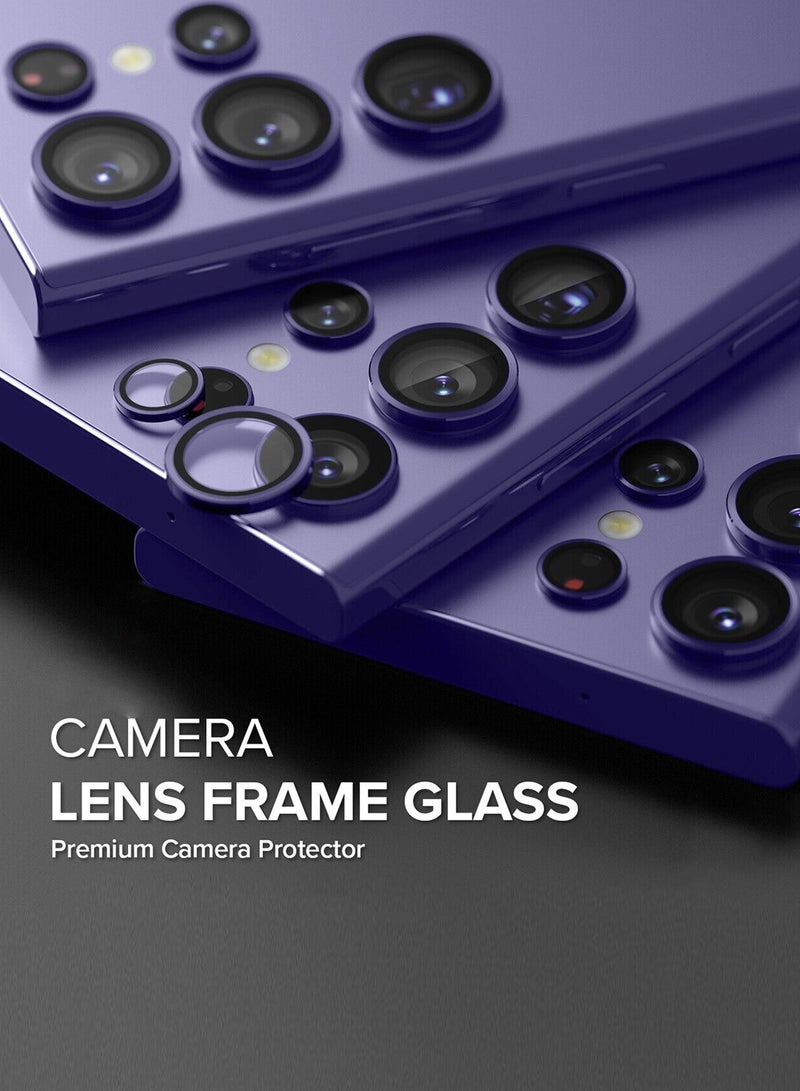Wtech Samsung Galaxy S25 Ultra 2025 Premium Alloy Ring Camera Lens Tempered Glass Protector Shield - Eggplant Purple - Image 4