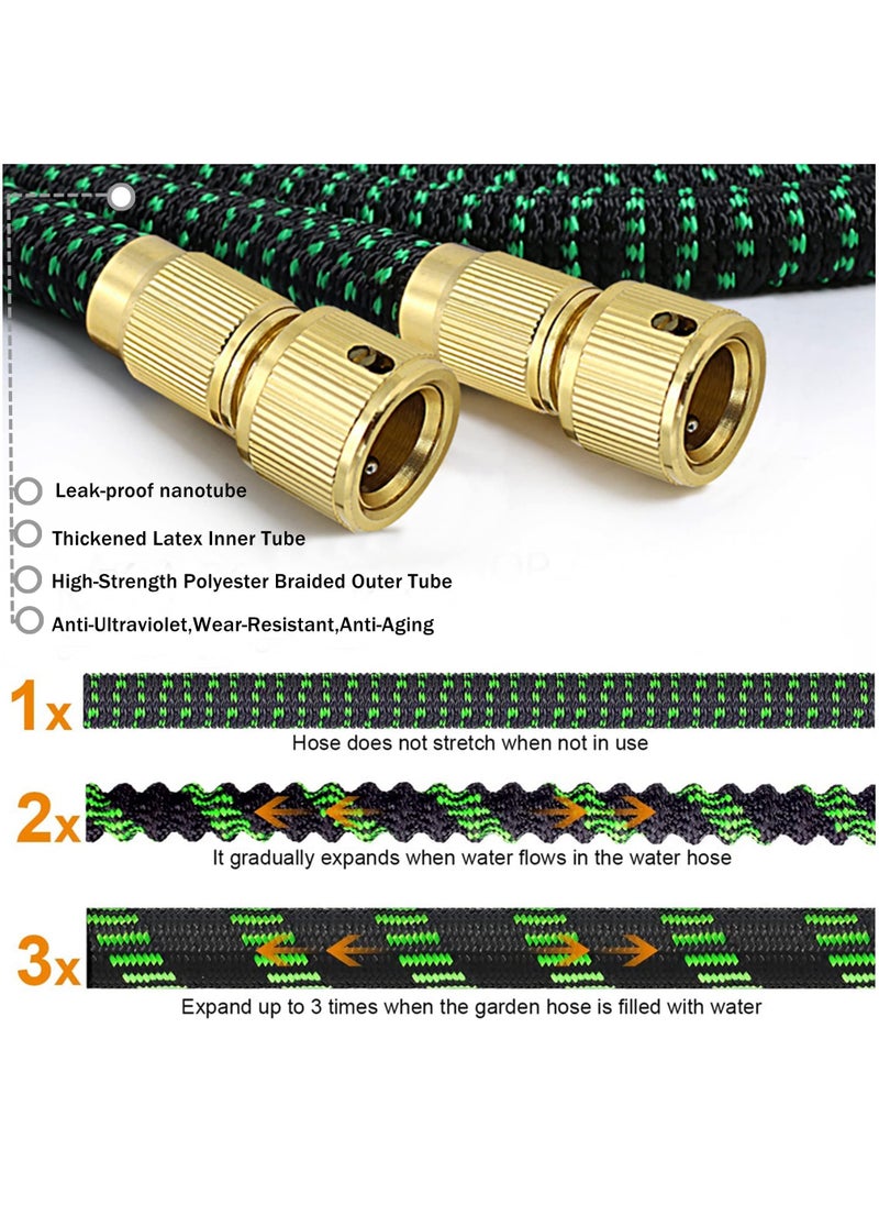 Cool Baby Style - COOLBABY 50FT Garden Hose Pipes with 10 Modes Water Spray Gun Flexible Expandable Hose Pipe Expanding Anti-Leakage Hose Pipes with Connector/Spray Gun/Hose Set Water Pipes for Garden Car Pet Cleaning - Image 1