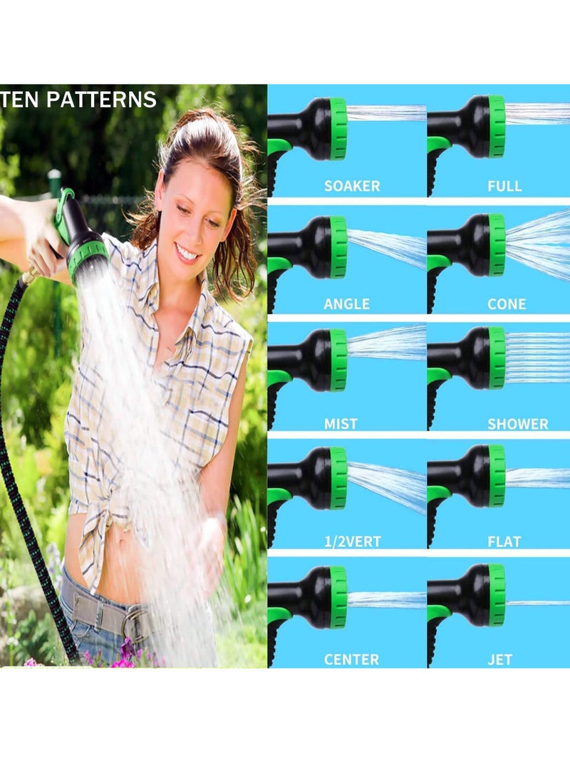 Cool Baby Style - COOLBABY 50FT Garden Hose Pipes with 10 Modes Water Spray Gun Flexible Expandable Hose Pipe Expanding Anti-Leakage Hose Pipes with Connector/Spray Gun/Hose Set Water Pipes for Garden Car Pet Cleaning - Image 1