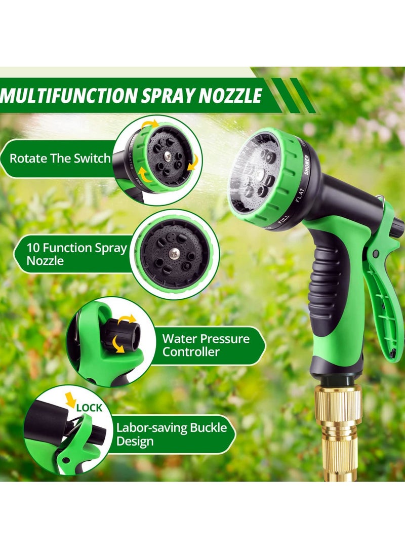 Cool Baby Style - COOLBABY 50FT Garden Hose Pipes with 10 Modes Water Spray Gun Flexible Expandable Hose Pipe Expanding Anti-Leakage Hose Pipes with Connector/Spray Gun/Hose Set Water Pipes for Garden Car Pet Cleaning - Image 1