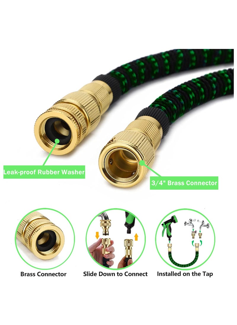 Cool Baby Style - COOLBABY 50FT Garden Hose Pipes with 10 Modes Water Spray Gun Flexible Expandable Hose Pipe Expanding Anti-Leakage Hose Pipes with Connector/Spray Gun/Hose Set Water Pipes for Garden Car Pet Cleaning - Image 1