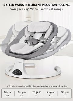 Baby Swing, Infants Electric Bouncer for Babies With Table board and Integrated Mosquito Net, 5 Sway Speeds, 3 Timer Settings, Bluetooth & Remote Control Built in lullabies For Newborn to Toddler - pzsku/Z61B65139745E205CB22DZ/45/_/1737348527/d9bf1300-dccc-4cc8-92f5-5986e193711f