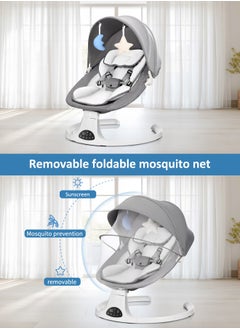 Baby Swing, Infants Electric Bouncer for Babies With Table board and Integrated Mosquito Net, 5 Sway Speeds, 3 Timer Settings, Bluetooth & Remote Control Built in lullabies For Newborn to Toddler - pzsku/Z61B65139745E205CB22DZ/45/_/1737348531/75f713ad-b082-43d1-b8b4-61f47a5e966d