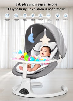 Baby Swing, Infants Electric Bouncer for Babies With Table board and Integrated Mosquito Net, 5 Sway Speeds, 3 Timer Settings, Bluetooth & Remote Control Built in lullabies For Newborn to Toddler - pzsku/Z61B65139745E205CB22DZ/45/_/1737348539/5c300121-5b4c-40f2-b99b-5b8d26e8aa5a