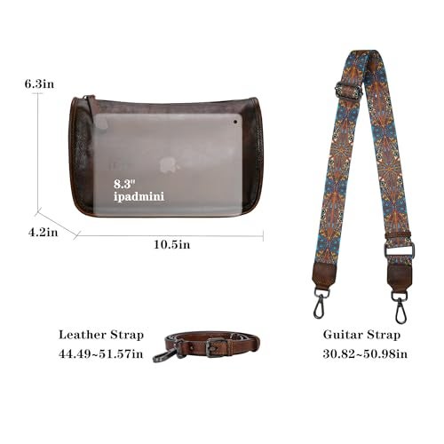 HESHE Leather Crossbody Bags for Women Hobo Handbag Small Crossbody Purse Ladies Boho Bag with Two Straps Shoulder Handbags and Purses(Coffee) - Image 4