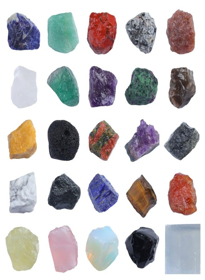 HEMYLU Rock Collection for Kids, 25PCS Crystal Gem Mineral Collection Set Box Gift for Boys and Girls, Natural Gemstone with Learning Guide Education Set - Image 5