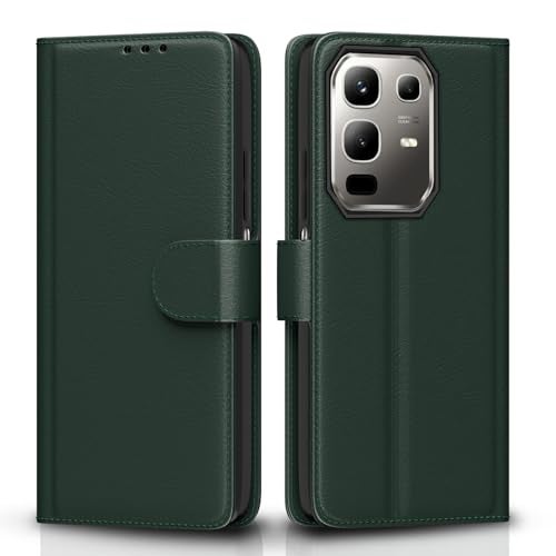 Pikkme Flip Cover for Infinix Note 50x 5G | Leather Finish | Shockproof with Card Pockets & Wallet Stand | Ultimate Protection Case(Green) - Image 1