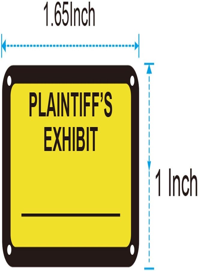 Remarkable Legal Yellow Plaintiff's Exhibit Stickers 1.65 X 1 Inches - Fluorescent Yellow Color-Coded Exhibit Labels 300 Stickers Per Pack(PLAINTIFF'S Exhibit) - Image 3