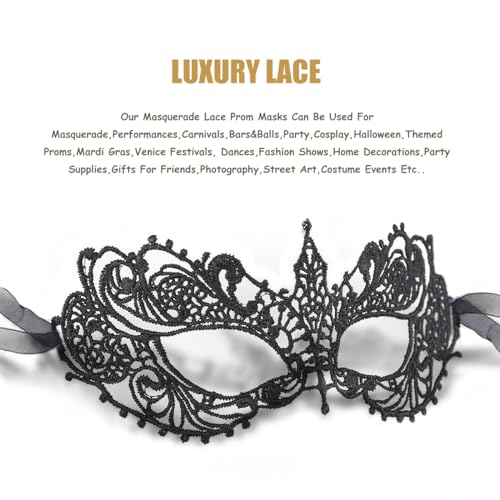 Ralleyfun Lace Masquerade Mask for Women Venetian Halloween Carnival Party Mask (Phoenix + Anna) - Image 2