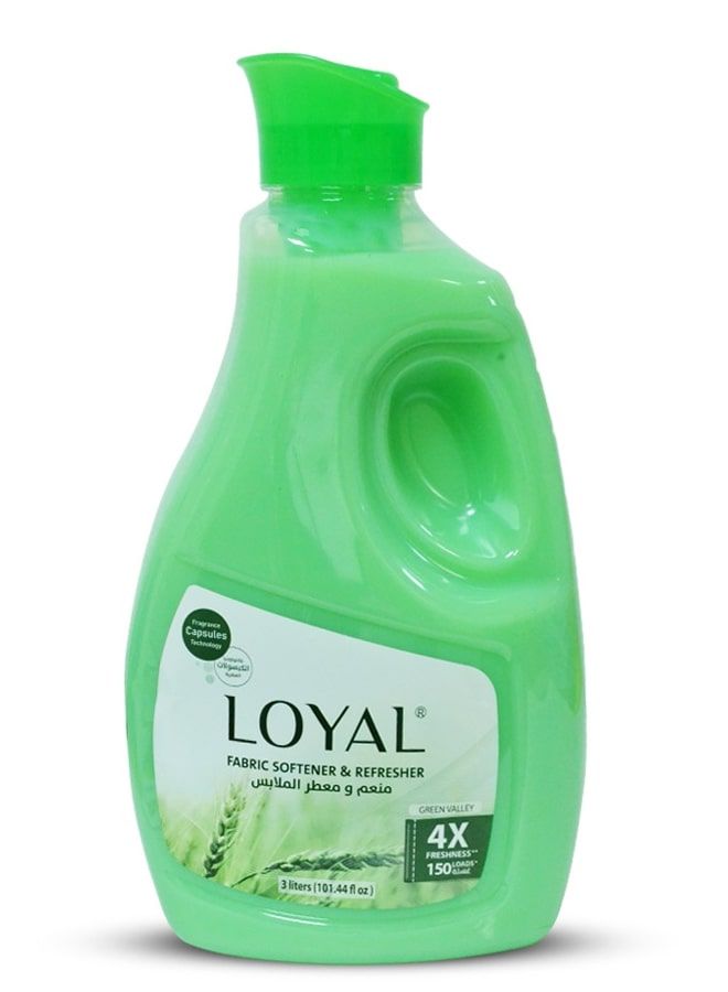 loyal Fabric Softener Freshener Concentrated Green Valley 3000ml - Image 1