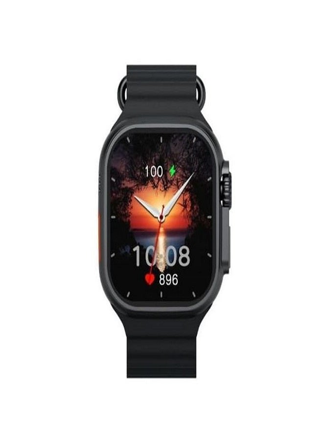 W&O X9 ULTRA Series 9 Wearfit Pro SmartWatch SUPER AMOLED Screen Unlock AI Chat GPT GPS NFC Bluetooth V5 Call Wireless Charger - Black - Image 2
