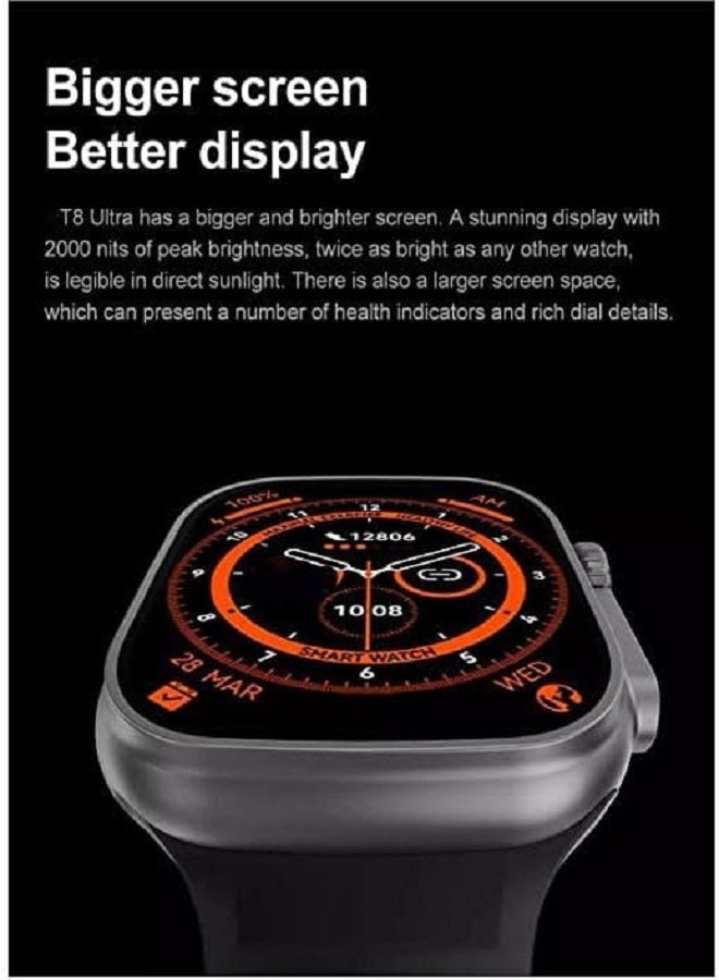 W&O X9 ULTRA Series 9 Wearfit Pro SmartWatch SUPER AMOLED Screen Unlock AI Chat GPT GPS NFC Bluetooth V5 Call Wireless Charger - Black - Image 3