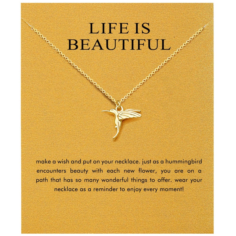 Baydurcan Hummingbird Gifts For Women Gold Hummingbird Necklace (Hummingbird) - Image 1