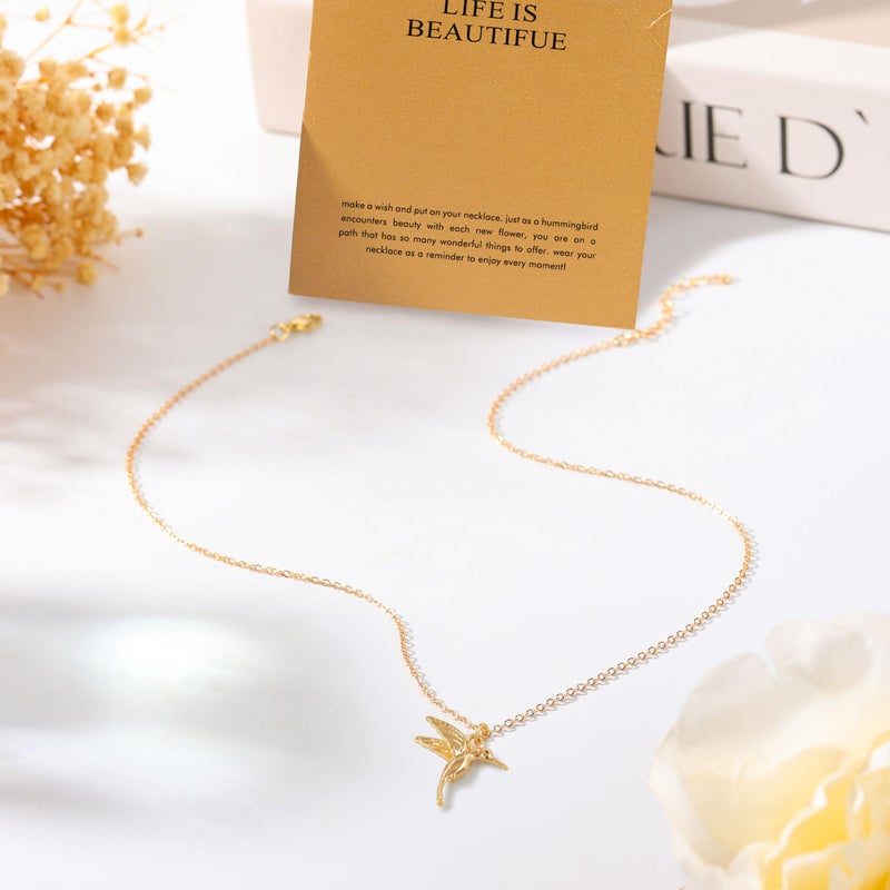 Baydurcan Hummingbird Gifts For Women Gold Hummingbird Necklace (Hummingbird) - Image 2