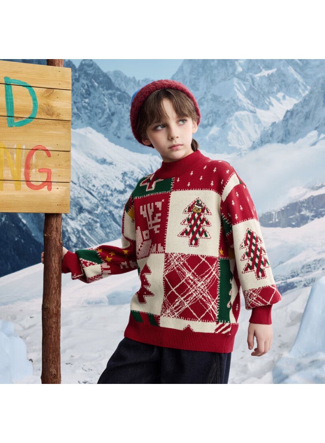 Mqd Winter Boys' Half Turtleneck Sweater Christmas New Year Pattern 110 - Image 2