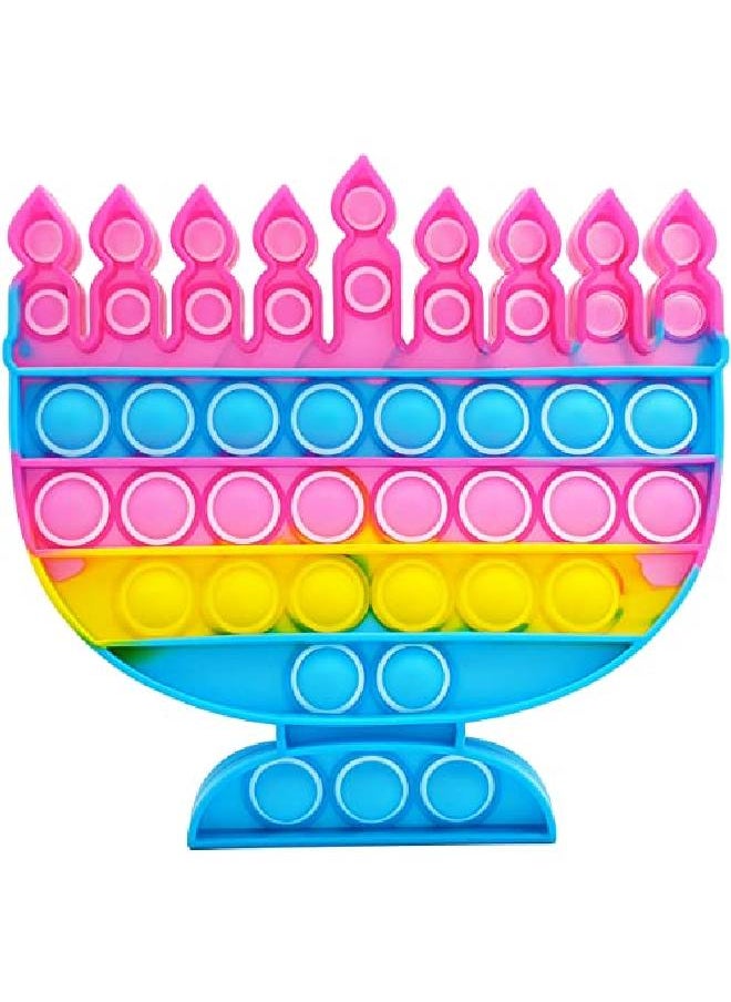 The Dreidel Company - Hanukkah Dreidel Poppit Pop Fidget Toy Dreidel Menorah Popper Set (Menorah & Dreidel Set) - Image 1