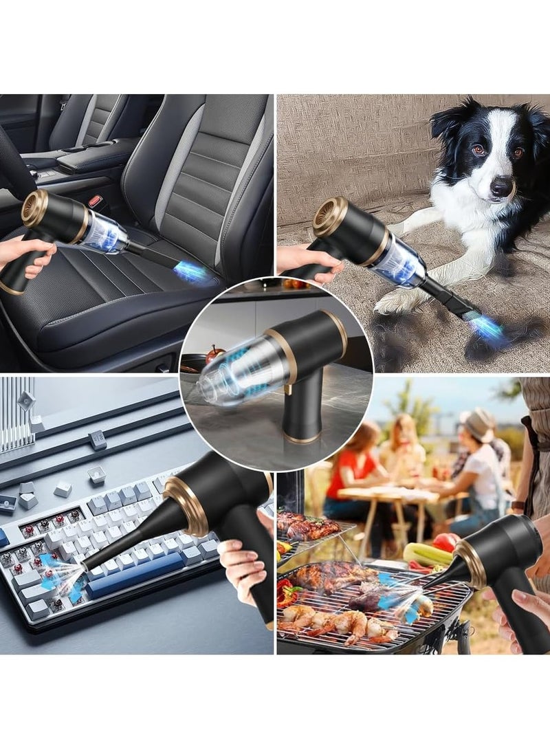 راكسوم مكنسة كهربائية محمولة، مكنسة كهربائية للسيارة بقدرة شفط 9000 باسكال مع ضوء LED، قابلة لإعادة الشحن، مكنسة كهربائية صغيرة لاسلكية (أسود) - Image 3