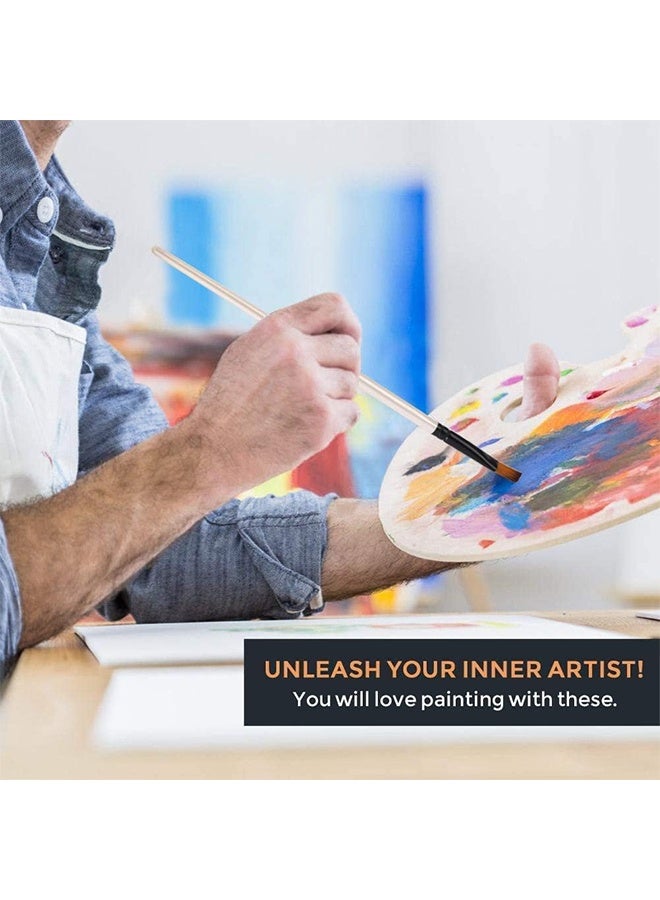 Angular Paint Brushes Nylon Hair Angled Watercolor Pait Brush Set for Acrylics Watercolors Gouache Inks Oil and Tempera(12pcs Pearl White Angled Paintbrush Set) - Image 3